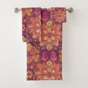 Retro Hippie: Rosa Reisetaschentuch-Set Badhandtuch Set