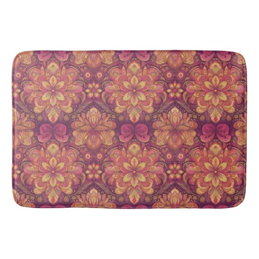 Retro Hippie: Rosa Straße Trip Bath Mat Badematte (Vorderseite)