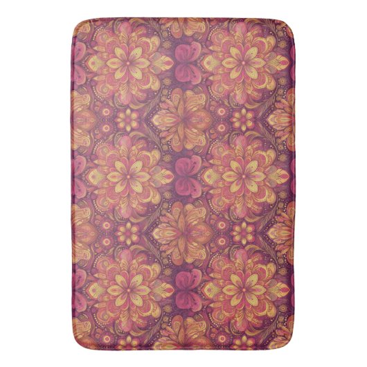Retro Hippie: Rosa Straße Trip Bath Mat Badematte (Vorderseite Vertikal)