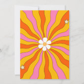 Retro Hippie Style Daisy & Orange Arch 70er Groovy Save The Date (Rückseite)