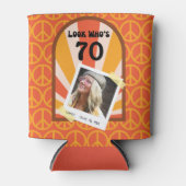 Retro Hippie Sunrise Custom Foto Dosenkühler (Vorderseite)