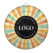 Retro Hippie Sunshine Sun Business Logo Groovy Dartscheibe (vorne)