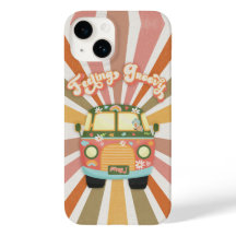 Retro Hippie Van 1960s 1970s Daisies Floral