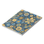 Retro Hippie Vintage Blume Design Yellow Blue Notizblock (Rotiert)