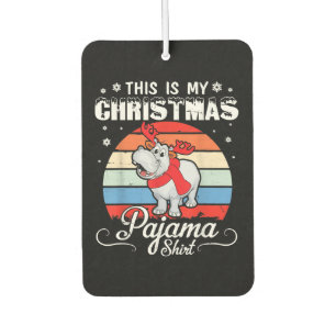 Retro-Hippo-Das-ist-mein-Christmas-Pyjama-Shirt Autolufterfrischer