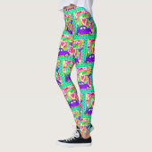 Retro Hippy Gefärbte Krawatte Car Heart 1960s 1970 Leggings (Links)
