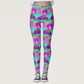 Retro Hippy Girl Car Herz 1960er 1970er Leggings (Vorderseite)