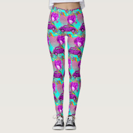 Retro Hippy Girl Car Herz 1960er 1970er Leggings