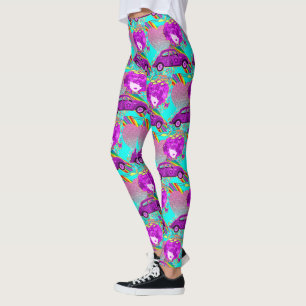 Retro Hippy Girl Car Herz 1960er 1970er Leggings