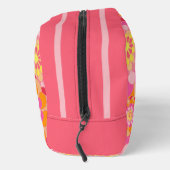 Retro Hippy Orange Pink Blume Hey wunderschön Waschbeutel (Rechts)