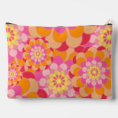 Retro Hippy Orange Pink Blume Hey wunderschön Zubehörtasche (Rückseite)