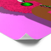 Retro Hippy Psychedelic Disco Diva Pink Afro Girl Poster (Ecke)