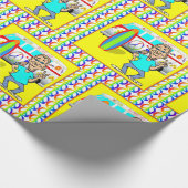 Retro Hippy Van Peace Surf Board der 1960er Jahre Geschenkpapier (Ecke)