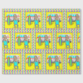 Retro Hippy Van Peace Surf Board der 1960er Jahre Geschenkpapier (Flach)