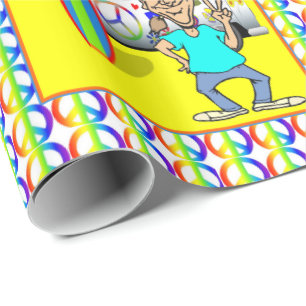 Retro Hippy Van Peace Surf Board der 1960er Jahre Geschenkpapier