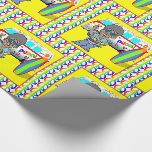 Retro Hippy Van Peace Surf Board der 1960er Jahre Geschenkpapier (Ecke)