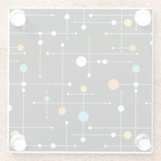 Retro Hipster Black Space Age Atomic Glasuntersetzer (Rückseite)