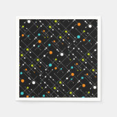 Retro Hipster Black Space Age Atomic Serviette (Vorderseite)