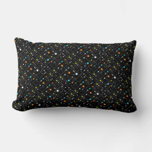 Retro Hipster Black Space Age Atomlumbar Lendenkissen