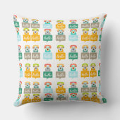 Retro Hipster Farbiges altmodisches Telefon Kissen (Rückseite)