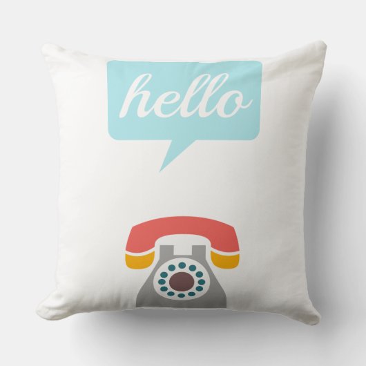 Retro Hipster Farbiges altmodisches Telefon Kissen (Vorderseite)