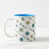 Retro Hipster-geometrische AtomSternexplosion 11oz Zweifarbige Tasse (Links)