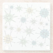Retro Hipster-geometrische AtomSternexplosion Glasuntersetzer (Rückseite)