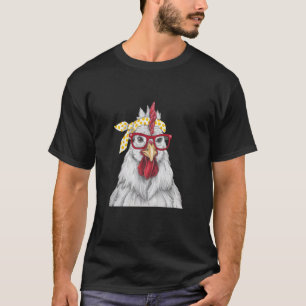 Retro-Hipster-Hühner-Spaß-Bauernhof-Design T-Shirt