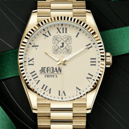 Retro Hipster Modern Monogram Unique Personalized  Armbanduhr