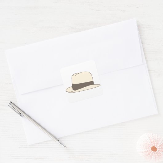 Retro-Hipster Quadratischer Aufkleber (Umschlag)