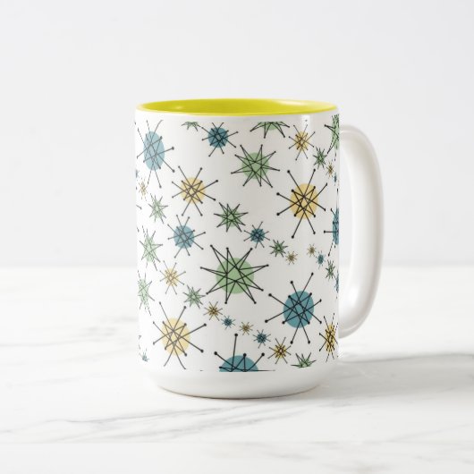 Retro Hipster-Raum-Alters-AtomSternexplosion 15oz Zweifarbige Tasse (VorderseiteRechts)