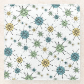 Retro Hipster-Raum-Alters-AtomSternexplosion Glasuntersetzer (Vorderseite)