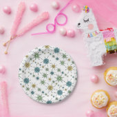 Retro Hipster-Raum-Alters-AtomSternexplosion Pappteller (Party)