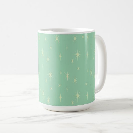 Retro Hipster Space Age Atomic Sternexplosion 15oz Kaffeetasse (VorderseiteRechts)