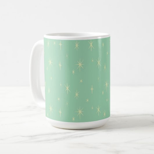 Retro Hipster Space Age Atomic Sternexplosion 15oz Kaffeetasse (Vorderseite Links)