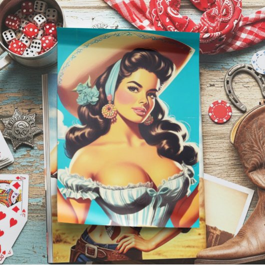 Retro Hispanic Cowgirl Seidenpapier