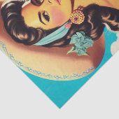 Retro Hispanic Cowgirl Seidenpapier (Ausschnitt)