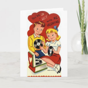 Retro-Hit-Platten Valentinstag-Karte Feiertagskarte