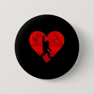 Retro-Hitzel Liebe Rock On Bigfoot Sasquatch Männe Button