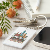 Retro Ho Chi Minh City Skyline Saigon Wander South Schlüsselanhänger (Vorderseite rechts)