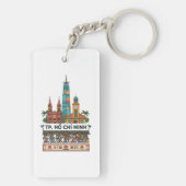 Retro Ho Chi Minh City Skyline Saigon Wander South Schlüsselanhänger (Rückseite)