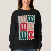 Retro Ho Ho Ho Christmas Postage Stamp Sweatshirt (Vorderseite)