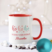 Retro Ho Ho Ho Merry Christmas Custom Name Tasse