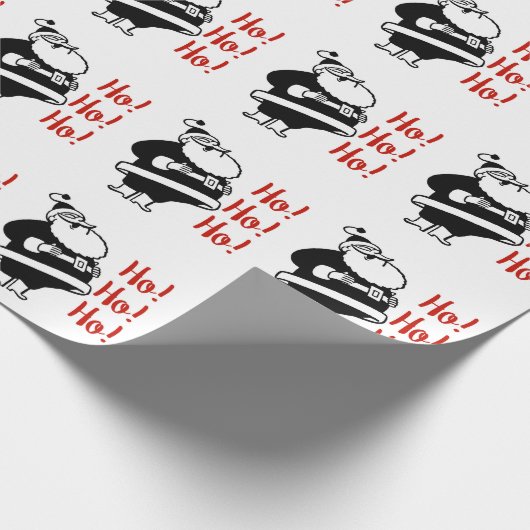 Retro Ho Ho Ho Packpapier Sankt | (Ecke)