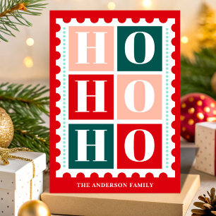 Retro Ho Ho Ho Weihnachtspostwertzeichen Feiertagskarte