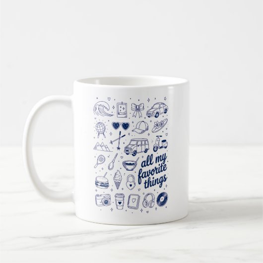 Retro-Hobbys und Reise-Ästhetik Kaffeetasse (Links)