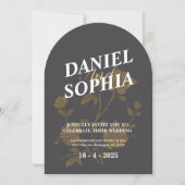 Retro Hochzeit Blume Einladung (Vorderseite)