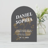 Retro Hochzeit Blume Einladung (Stehend Vorderseite)