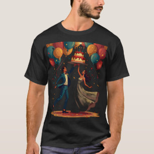 Retro-Hochzeit Braut Bräutigam Tanz Funken Vintage T-Shirt