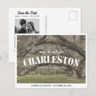 Retro Hochzeit Charleston - Save-the-Date Postkarte